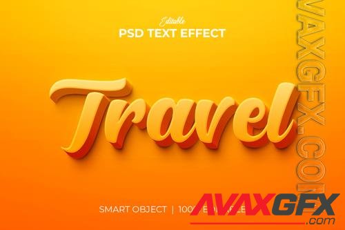 Travel editable 3d text effect premium psd