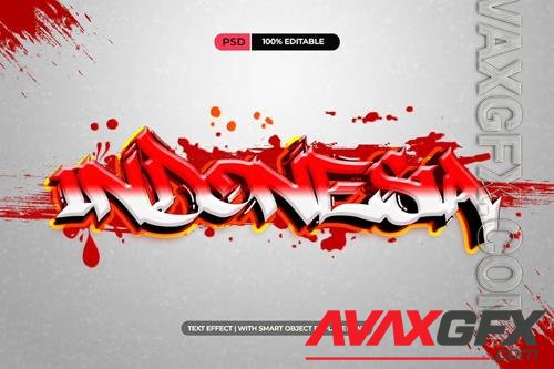 Indonesia Independence Day graffiti - text effect