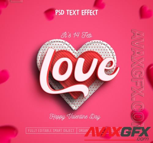 PSD valentine's day editable text effect design