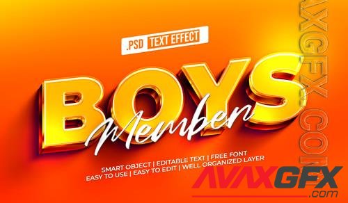 Boys text style effect