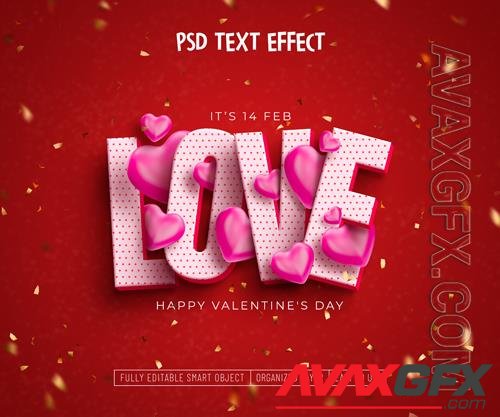 PSD valentine's love editable text effect