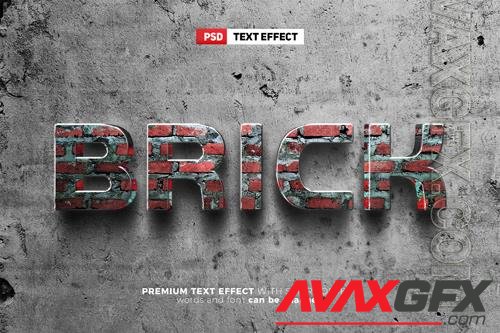 Super brick wall 3d editable text effect mockup