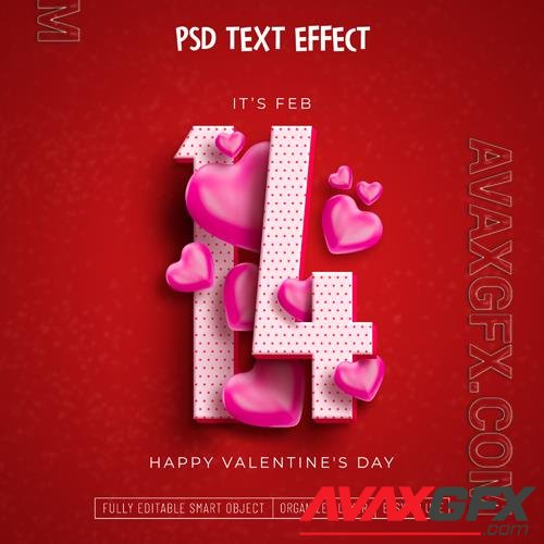 PSD valentine's day editable text effect