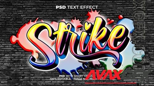 PSD graffiti text effect strike style, editable text effect