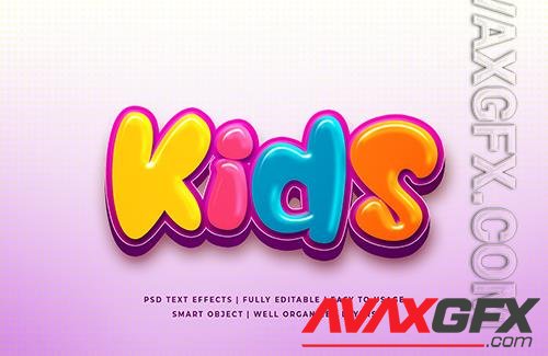 PSD kids cartoon 3d text style effect