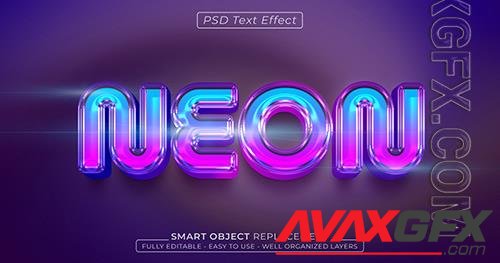 Neon custom text effect 3d style