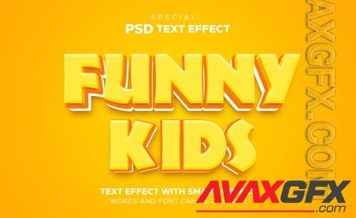 PSD 3d editable funny kids text effect