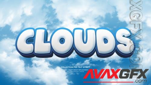 PSD clouds 3d custom text effect