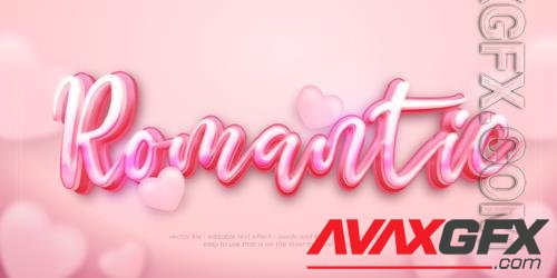 Vector 3d font style romantic editable text effect