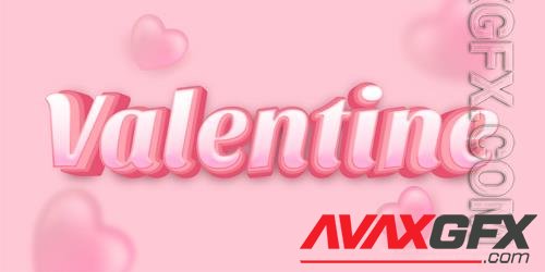 Vector valentine text editable 3d shine font style