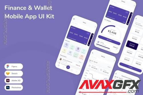 Finance & Wallet Mobile App UI Kit M7AN2GC