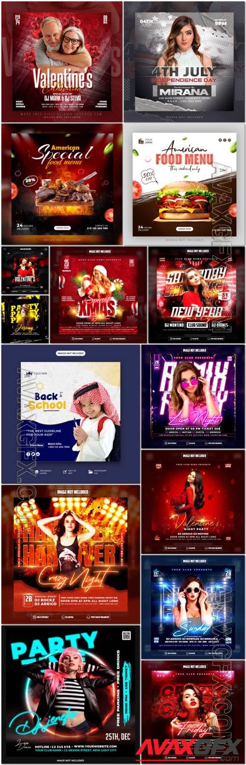 Flyer social media post, psd banner set vol 44