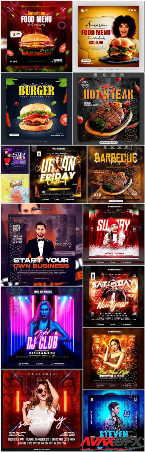 Flyer social media post, psd banner set vol 45