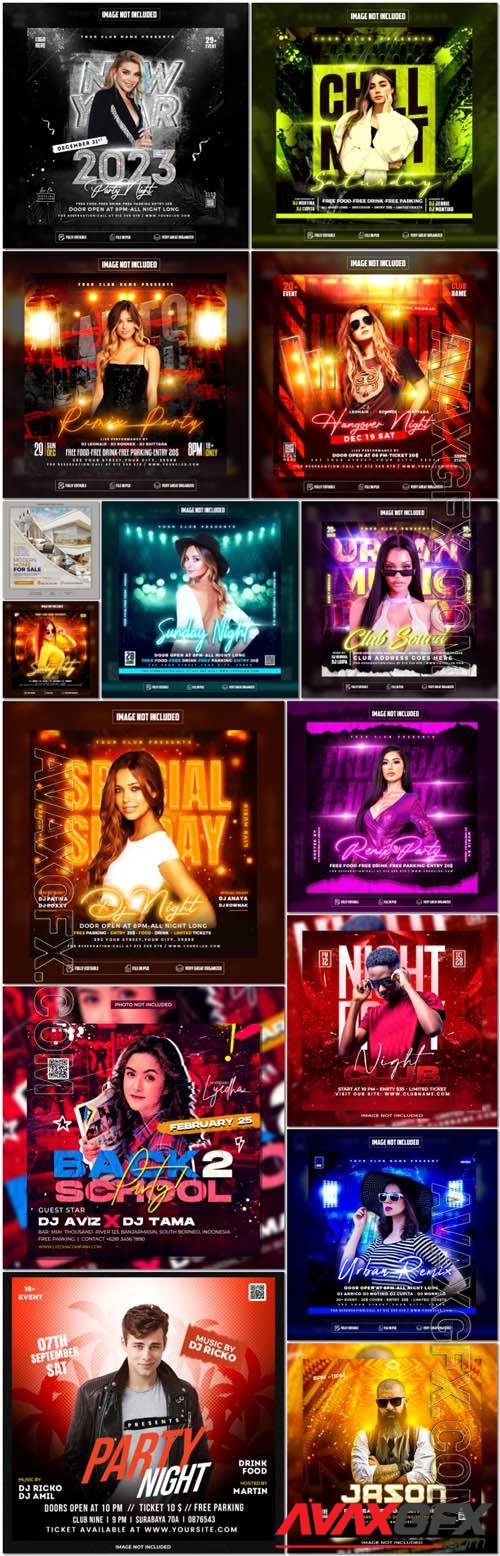 Flyer social media post, psd banner set vol 42