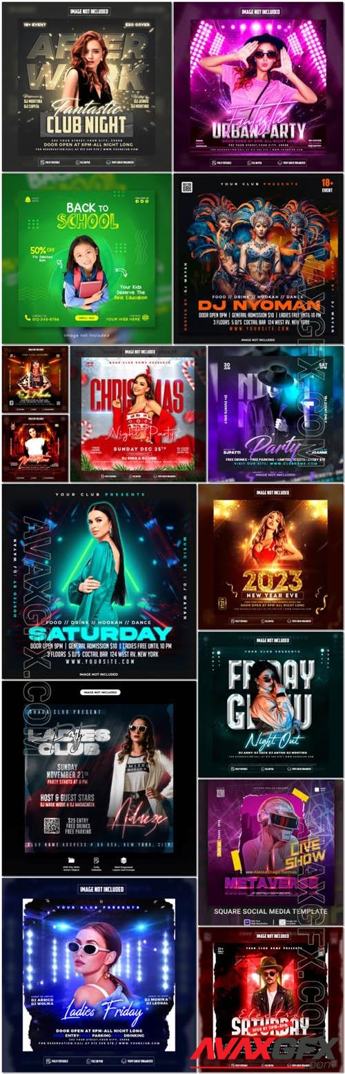 Flyer social media post, psd banner set vol 41