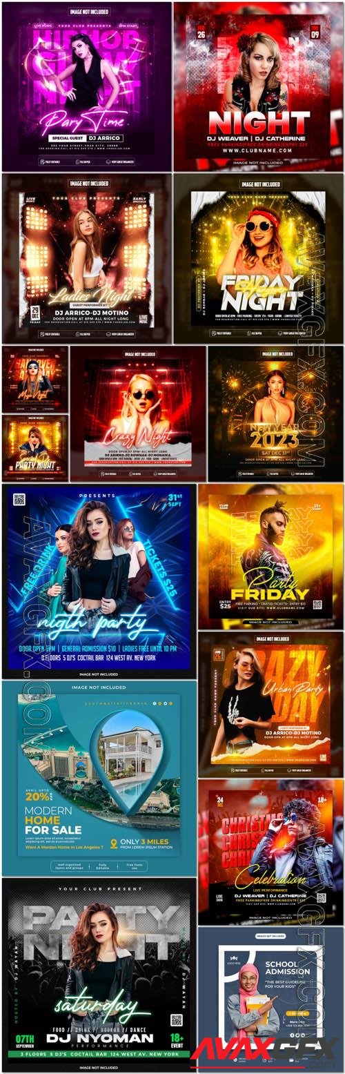 Flyer social media post, psd banner set vol 39