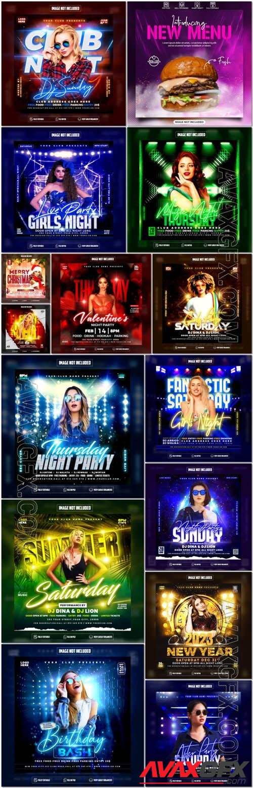 Flyer social media post, psd banner set vol 38