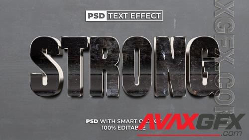 PSD strong text effect metal style editable text effect