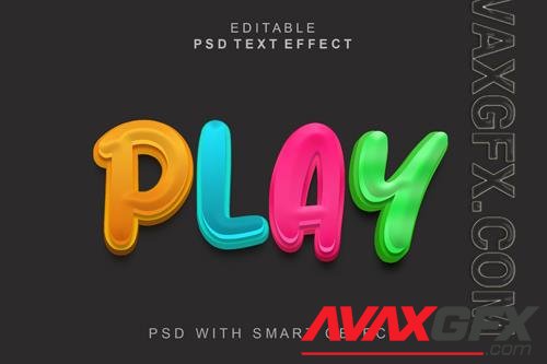 PSD play 3d text effect