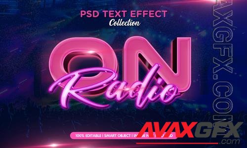 PSD on air retro neon text effect style template