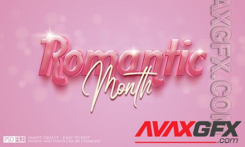 PSD romantic month pink background with text effect