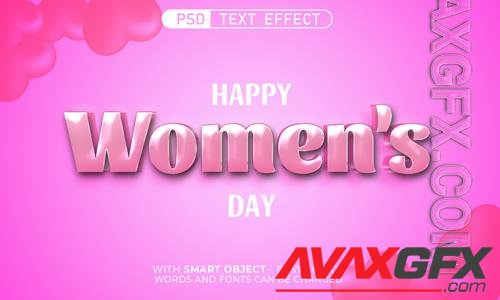 PSD editable text effect happy women's day 3d style