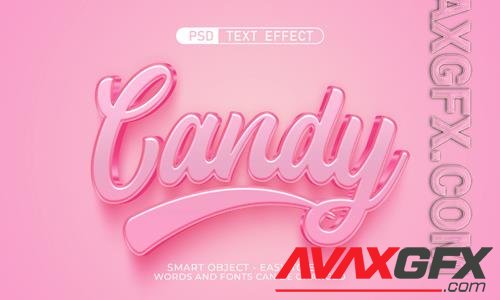 PSD editable text effect candy 3d style