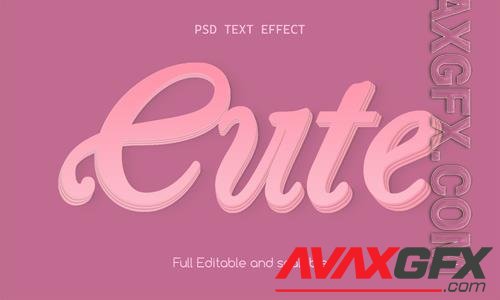 PSD cute 3d text effect pink color editable