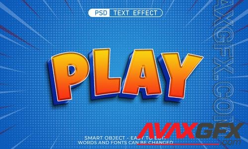 PSD cartoon text play editable text effect 3d style