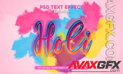 PSD 3d holi text effect template