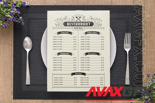 PSD restaurant menu concept mockup design