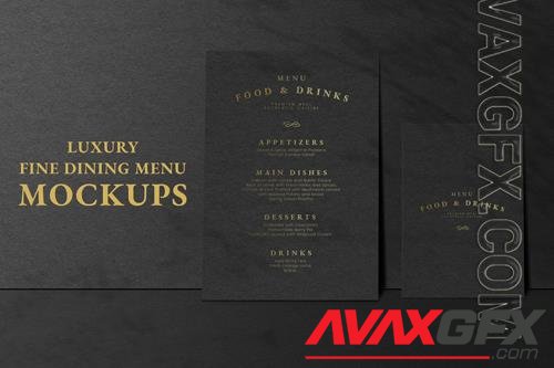 PSD menu card psd mockup ad in black luxury style for restaurants