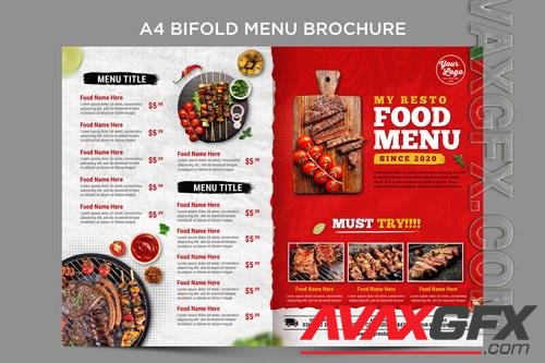 PSD bifold menu brochure outside template