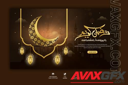 PSD ramadan kareem traditional islamic festival religious web banner vol 5