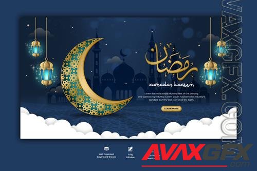 PSD ramadan kareem traditional islamic festival religious web banner vol 4