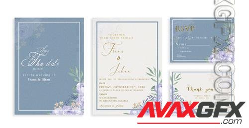 PSD wedding invitation watercolor style vol 3