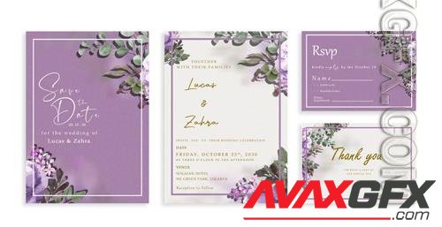 PSD wedding invitation watercolor style vol 2