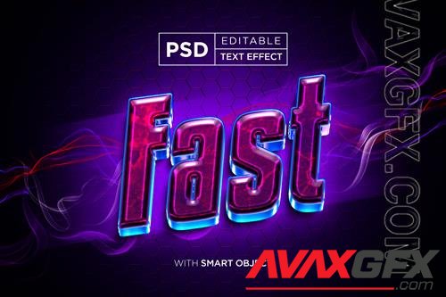 PSD racing fast editable text effect in light