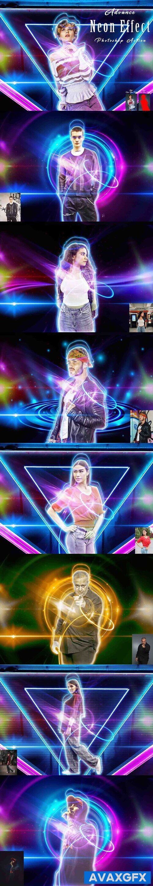 Creativemarket - Advance Neon Effect Photoshop Action 11011595