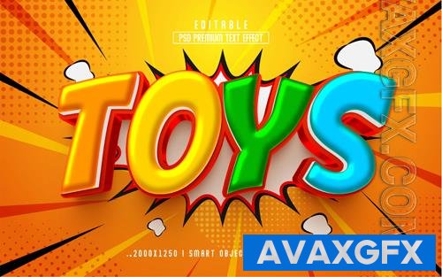 Toys 3d editable psd text effect style