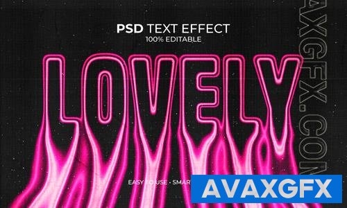 PSD lovely pink melted text effect