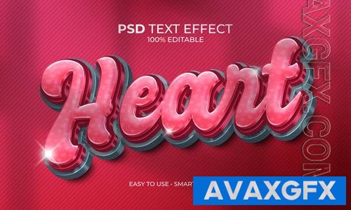 PSD heart magenta text effect