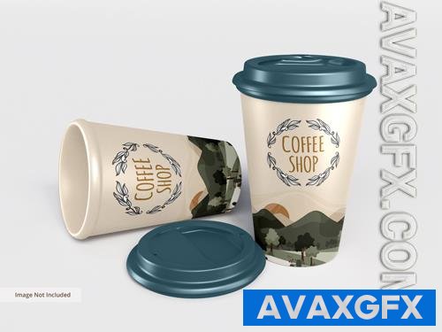 PSD take away coffee cup branding mockup