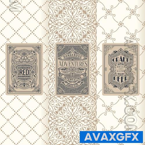 Vector vintage banners set of vertical labels packaging frames design vol 2