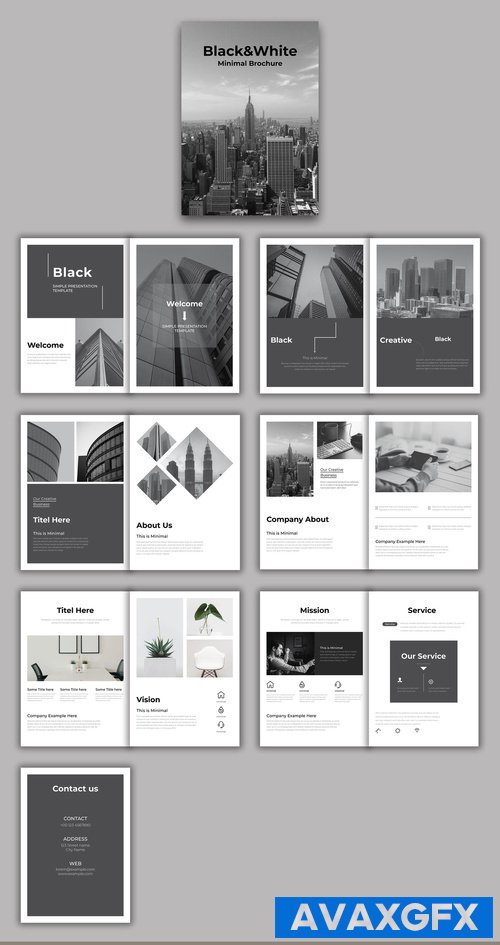 Adobestock - Black & White Brochure 524356991