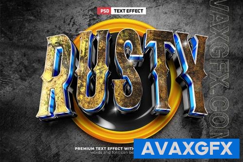 PSD yellow rusty robot esport team 3d editable text effect