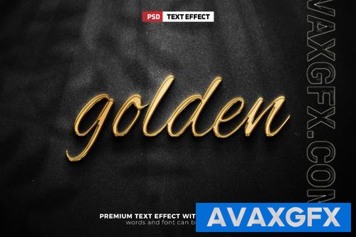 PSD super golden chrome metallic luxury 3d editable text effect style mockup