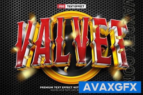 PSD luxury red valvet 3d editable text effect