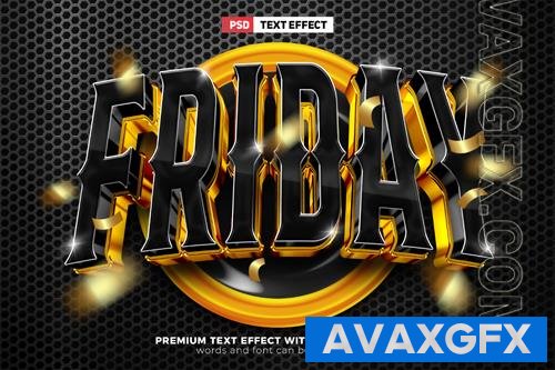 PSD luxury black friday 3d editable text effect