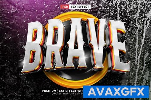 PSD brave guild esport team 3d editable text effect